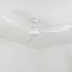 Ventilateur de plafond Follseland LED Blanc, 1 lumière, Télécommandes