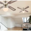 Ventilateur de plafond Globo Champion Vieux laiton, Bois foncé, 1 lumière