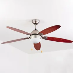 Ventilateur de plafond Gyllan Nickel mat, 1 lumière