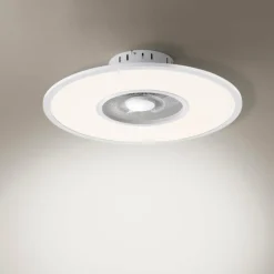 Ventilateur de plafond Leuchten Direkt FLAT-AIR LED Argenté, 1 lumière, Télécommandes