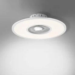 Ventilateur de plafond Leuchten Direkt FLAT-AIR LED Argenté, 1 lumière, Télécommandes