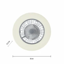 Ventilateur de plafond Leuchten-Direkt PATRICK LED Argenté, 1 lumière, Télécommandes, Changeur de couleurs