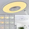 Ventilateur de plafond Marmorta LED Blanc, 1 lumière, Télécommandes