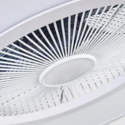 Ventilateur de plafond Marmorta LED Blanc, 1 lumière, Télécommandes