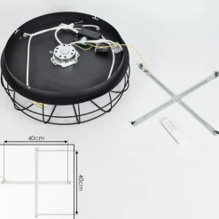Ventilateur de plafond Moscavide Laiton, Noir, 4 lumières, Télécommandes