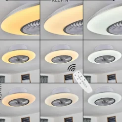 Ventilateur de plafond Nagoya LED Blanc, 1 lumière, Télécommandes