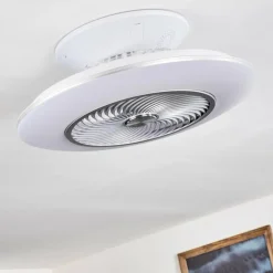 Ventilateur de plafond Nagoya LED Blanc, 1 lumière, Télécommandes