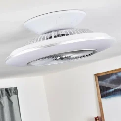 Ventilateur de plafond Nagoya LED Blanc, 1 lumière, Télécommandes