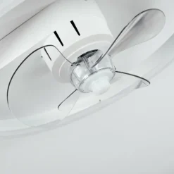 Ventilateur de plafond Oleiro LED Gris, Blanc, 1 lumière, Télécommandes