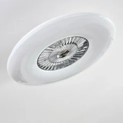 Ventilateur de plafond Petrovac LED Chrome, Blanc, 1 lumière, Télécommandes