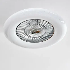 Ventilateur de plafond Petrovac LED Chrome, Blanc, 1 lumière, Télécommandes