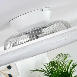 Ventilateur de plafond Petrovac LED Chrome, Blanc, 1 lumière, Télécommandes