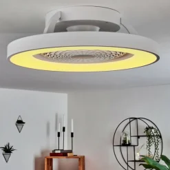 Ventilateur de plafond Penon LED Blanc, 1 lumière, Télécommandes