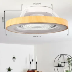 Ventilateur de plafond Penon LED Blanc, 1 lumière, Télécommandes