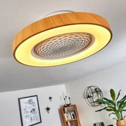 Ventilateur de plafond Penon LED Blanc, 1 lumière, Télécommandes