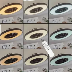 Ventilateur de plafond Qualiano LED Noir, Blanc, 1 lumière, Télécommandes