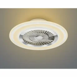 Ventilateur de plafond Reality Flaga LED Blanc, 1 lumière, Télécommandes