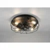 Ventilateur de plafond Reality Trondheim Noir, 4 lumières, Télécommandes