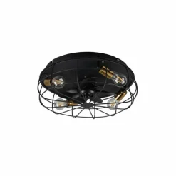 Ventilateur de plafond Reality Trondheim Noir, 4 lumières, Télécommandes