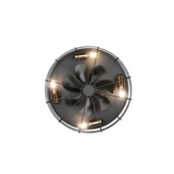 Ventilateur de plafond Reality Trondheim Noir, 4 lumières, Télécommandes
