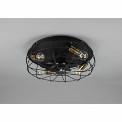 Ventilateur de plafond Reality Trondheim Noir, 4 lumières, Télécommandes