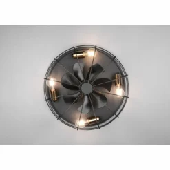 Ventilateur de plafond Reality Trondheim Noir, 4 lumières, Télécommandes
