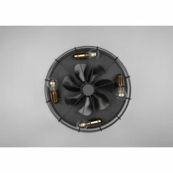 Ventilateur de plafond Reality Trondheim Noir, 4 lumières, Télécommandes