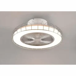 Ventilateur de plafond Reality Sandfjord LED Chrome, 1 lumière, Télécommandes