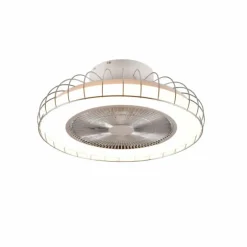 Ventilateur de plafond Reality Sandfjord LED Chrome, 1 lumière, Télécommandes