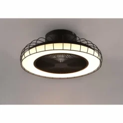 Ventilateur de plafond Reality Sandfjord LED Noir, 1 lumière, Télécommandes