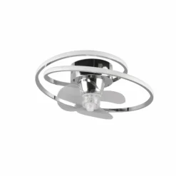Ventilateur de plafond Reality UMEA LED Chrome, 1 lumière, Télécommandes