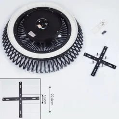 Ventilateur de plafond Rivarotta LED Blanc, 1 lumière, Télécommandes