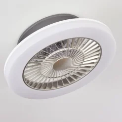 Ventilateur de plafond Somalia LED Argenté, Transparent, 1 lumière
