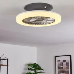 Ventilateur de plafond Somalia LED Argenté, Transparent, 1 lumière