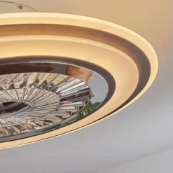 Ventilateur de plafond Terradura LED Chrome, Noir, Blanc, 1 lumière, Télécommandes