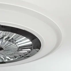 Ventilateur de plafond Terradura LED Chrome, Blanc, 1 lumière, Télécommandes
