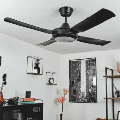Ventilateur de plafond Tjerne LED Noir, 1 lumière