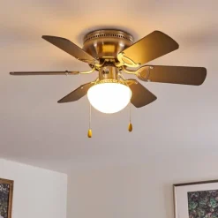 Ventilateur de plafond Trillo Nickel mat, 1 lumière