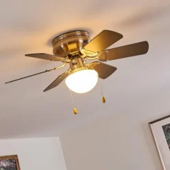 Ventilateur de plafond Trillo Nickel mat, 1 lumière