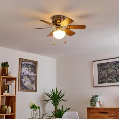 Ventilateur de plafond Trillo Nickel mat, 1 lumière