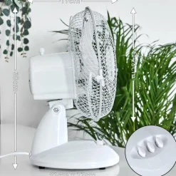 Ventilateur de table Sopot Chrome, Blanc
