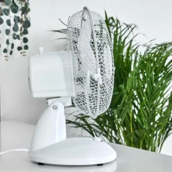 Ventilateur de table Sopot Chrome, Blanc