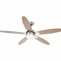 Ventilateur Globo AZURA Chrome, Acier inoxydable, Nickel mat, 1 lumière