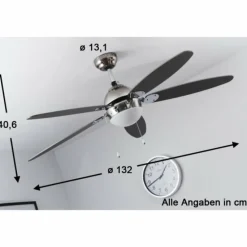 Ventilateur Globo AZURA Nickel mat, 1 lumière