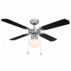 Ventilateur Globo CHAMPION Chrome, 1 lumière
