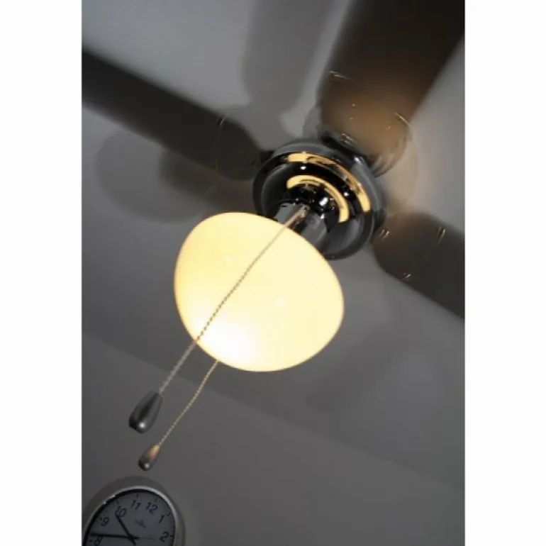 Ventilateur Globo CHAMPION Chrome, Acier inoxydable, Blanc, 1 lumière