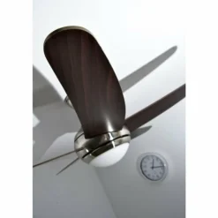 Ventilateur Globo FABIOLA Acier inoxydable, Nickel mat, 1 lumière, Télécommandes