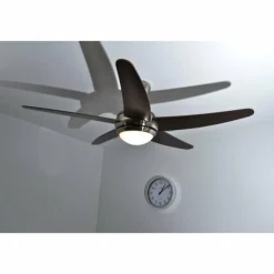 Ventilateur Globo FABIOLA Acier inoxydable, Nickel mat, 1 lumière, Télécommandes