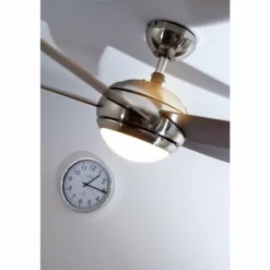 Ventilateur Globo FABIOLA Acier inoxydable, Nickel mat, 1 lumière, Télécommandes