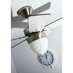 Ventilateur Globo MARVA Acier inoxydable, Gris, Nickel mat, Blanc, 1 lumière